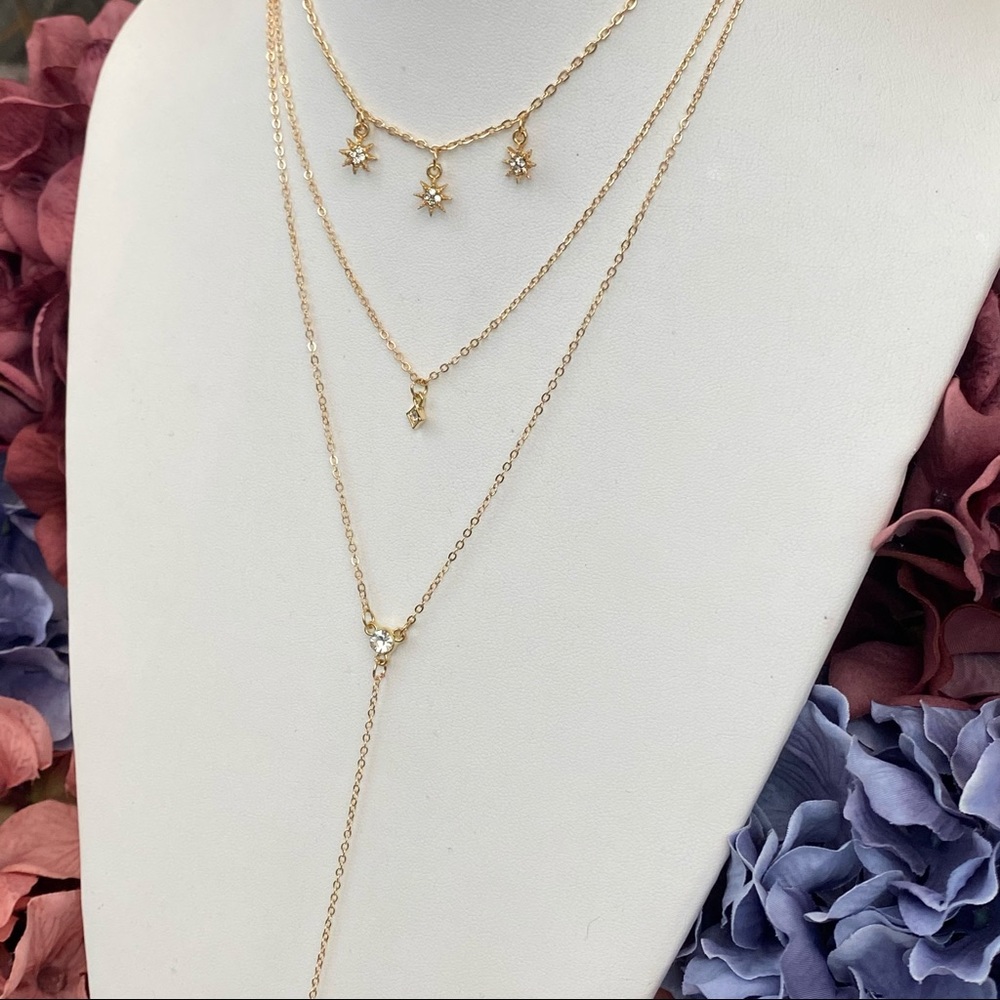Boho Multilayer Star, Sun, Crystal Necklace - Picture 10 of 16
